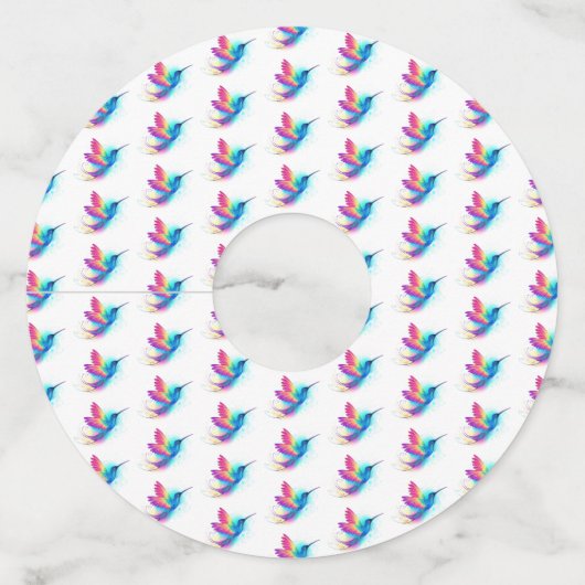 Exotic Rainbow Hummingbird Wijnglaslabel (Voorkant)