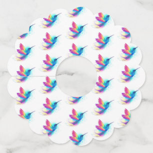 Exotic Rainbow Hummingbird Wijnglaslabel