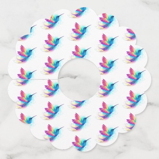 Exotic Rainbow Hummingbird Wijnglaslabel (Achterkant)