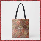 Exotic Red Gold en Plum Persian Rug Kijk Canvas ta Tote Bag
