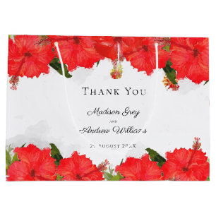 Exotic Red Hibiscus Flower Art Hartelijk dank Groot Cadeauzakje