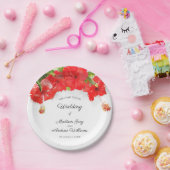 Exotic Red Hibiscus Flower Art Wedding Papieren Bordje (Feest)