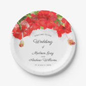 Exotic Red Hibiscus Flower Art Wedding Papieren Bordje (Voorkant)