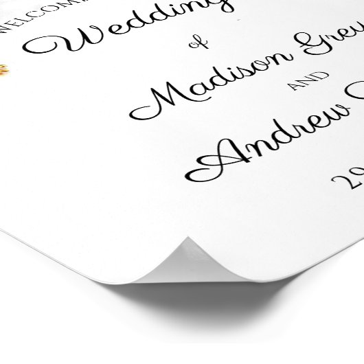 Exotic Red Hibiscus Flower Art Wedding Poster (Hoek)