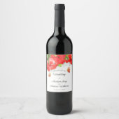 Exotic Red Hibiscus Flower Art Wedding Wijn Etiket (Voorkant)