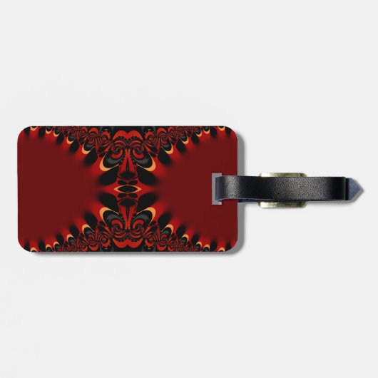 Exotic Red Lace Fractals Custom Luggage iD Labels (Achterkant horizontaal)