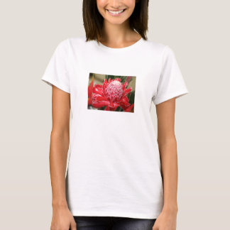 Exotic Red Torch Ginger flower Bovenkant T-shirt