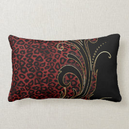 Exotic Rich Dark Red Leopard Animal Patroon Kussen
