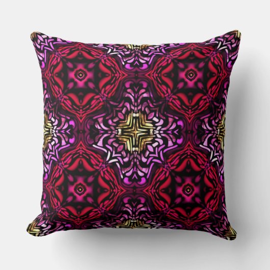 Exotic Rich Red Pattern Sierkussen (Voorkant)