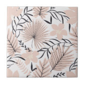 Exotic roze Floral Foliage Seamless Pattern Tegeltje (Voorkant)