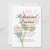 Exotic roze protea Floral Wedding Rehearsal Dinner Kaart (Voorkant)