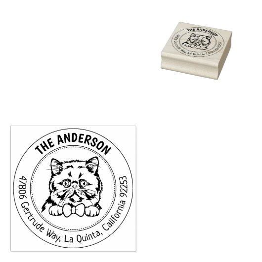 Exotic Short Hair Cat Retouradres Rubberstempel (Gestempeld)