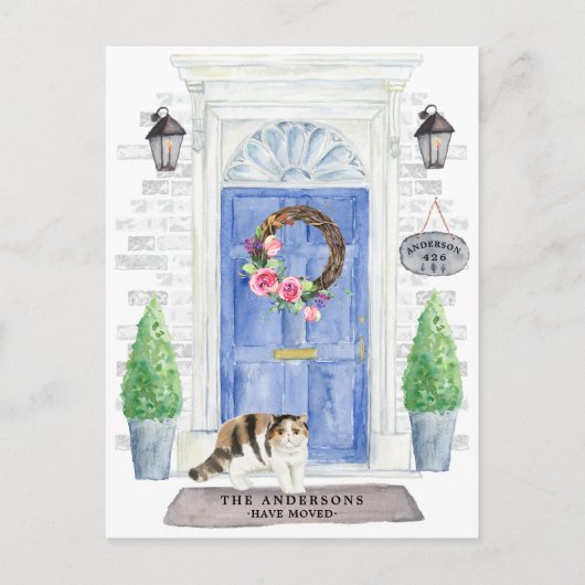 Exotic Shorthair Cat Moving Announcement Briefkaar Briefkaart (Voorkant)