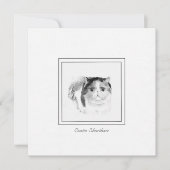 Exotic Shorthair Cat Sketch in Chalk & Charcoal Notitiekaartje (Voorkant)