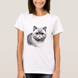 Exotic Shorthair Cat Sketch Women's Tee T-shirt