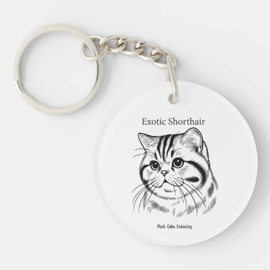 Exotic Shorthair Portrait Sleutelhanger (Voorkant)