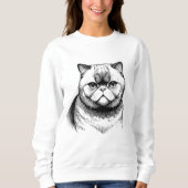 Exotic Shorthair Sketch Women's Sweater (Voorkant)