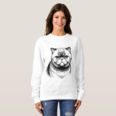 Exotic Shorthair Sketch Women's Sweater (Voorkant volledig)