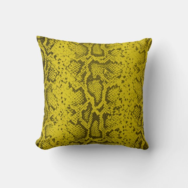 Exotic Snakeskin-patroon | geel Kussen (Voorkant)