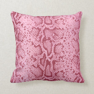 Exotic Snakeskin-patroon   Roze aardbei Kussen