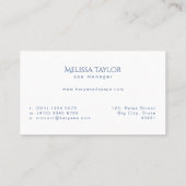 Exotic Spa Deep Cyan Ocean Masseuse Professional Visitekaartje (Achterkant)