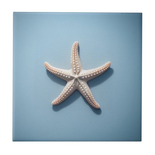 Exotic Starfish with Blue Blackground Tegeltje (Voorkant)