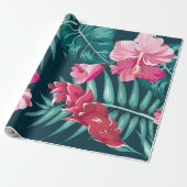 Exotic Summer Floral Cadeaupapier (Uitgerold)