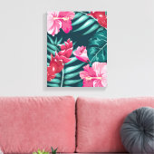 Exotic Summer Floral design Canvas Afdruk (Insitu (Woonkamer))