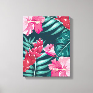 Exotic Summer Floral design Canvas Afdruk