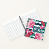 Exotic Summer Floral design Monogram gestript Notitieboek (Binnen)