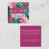 Exotic Summer Floral Kortingskaartje (Voorkant / Achterkant)