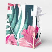 Exotic Summer Floral monogram gestript Bedankdoosjes (Achterkant)