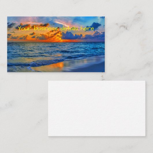 Exotic Sunset Beach Zee Visitekaartje (Voorkant / Achterkant)