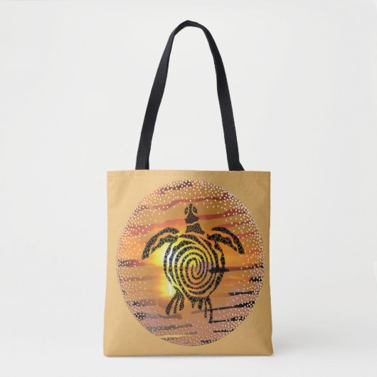 Exotic Sunset Zee Turtle Tote Bag (Voorkant)