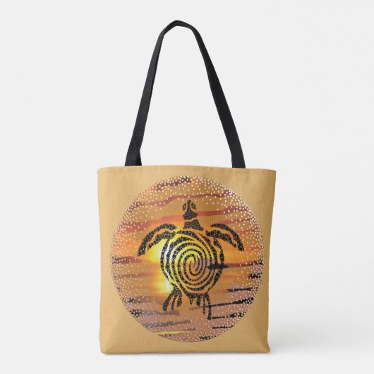 Exotic Sunset Zee Turtle Tote Bag (Achterkant)