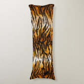 Exotic Tan & Gold Tiger Print Body Pillow Lichaamskussen (Voorkant Verticaal)