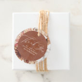 Exotic Terracotta Floral Elegant Boho Bedankjes Labels (In situ)