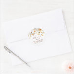 Exotic Terracotta Flowers Boho Botanical Wedding Ronde Sticker<br><div class="desc">Floral boho trouwstickers</div>