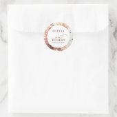 Exotic Terracotta Flowers Boho Botanical Wedding Ronde Sticker (Tas)