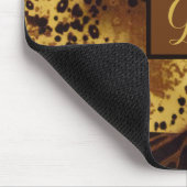 Exotic Tiger Stripe Print Retro Animal Monogram Muismat (Hoek)