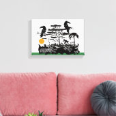 Exotic Toucan and Jungle Scene Canvas Print (Insitu (Woonkamer))