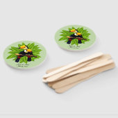 Exotic Toucan Duo Name en Date Green Handwaaier (Niet-gemonteerd)