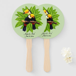 Exotic Toucan Duo Name en Date Green Handwaaier