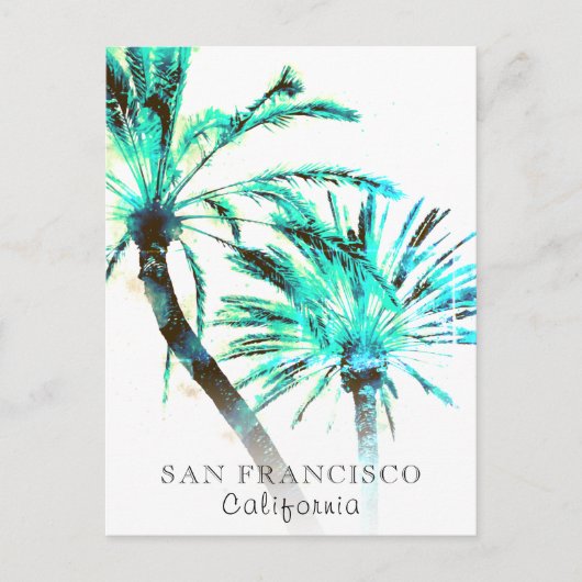 *~* Exotic Travel AP25 Abstracte Palm Tree Art Briefkaart (Voorkant)