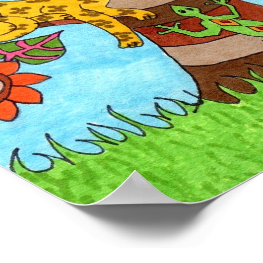 Exotic Tree of Life Folk Art Poster (Hoek)