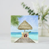 Exotic Tropical Beach Custom Photo Save The Date (Staand voorkant)