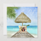 Exotic Tropical Beach Custom Photo Save The Date (Voorkant)