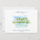 *~* Exotic Tropical Beach Painting AR7 Weddenschap Bedankkaart (Voorkant)