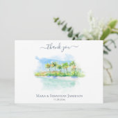 *~* Exotic Tropical Beach Painting AR7 Weddenschap Bedankkaart (Staand voorkant)