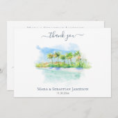 *~* Exotic Tropical Beach Painting AR7 Weddenschap Bedankkaart (Voorkant / Achterkant)